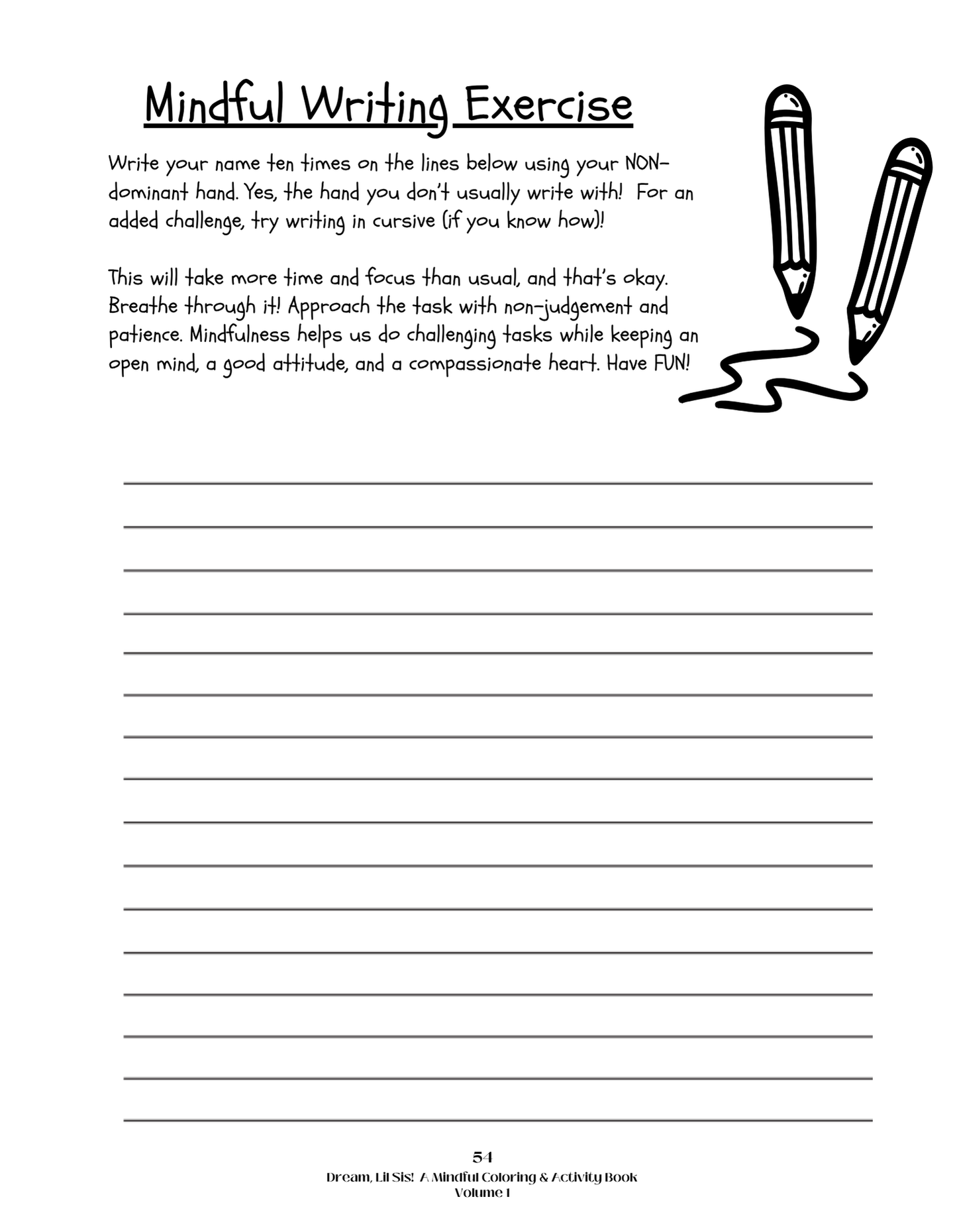 Dream, Lil’ Sis! Mindful Coloring & Activity Book