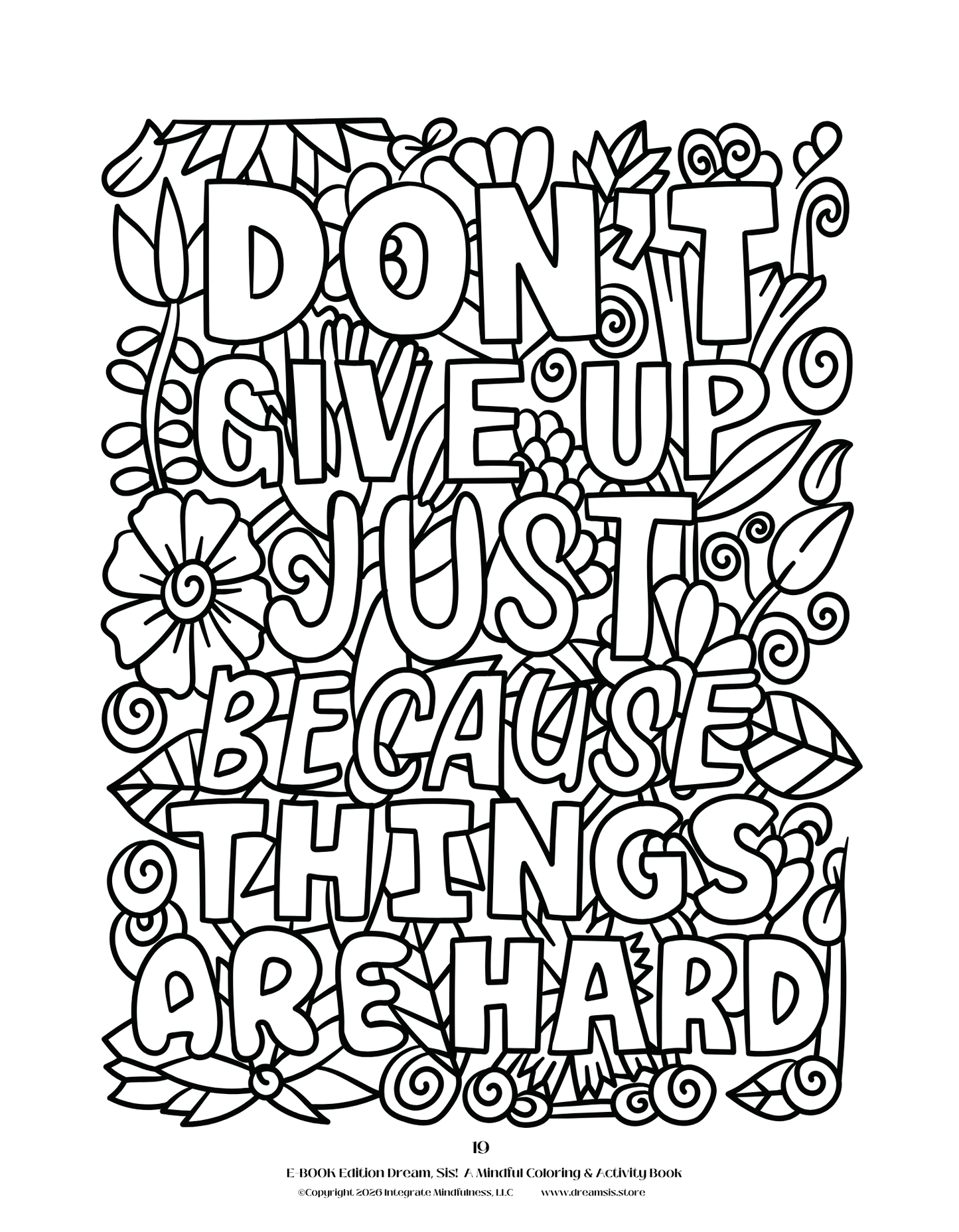 E-book Edition – Dream, Sis! Mindful Coloring & Activity Book